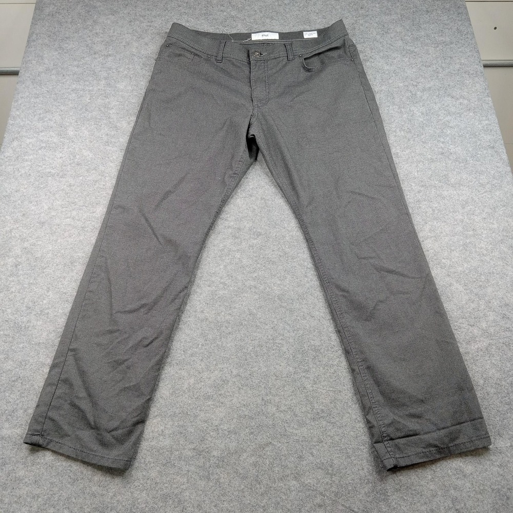 Brax Pants Mens 34x31 Gray Cooper Fancy Regular Fit Stretch Chino‎ Cotton Blend